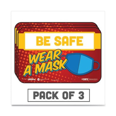 Tabbies WEAR A MASK, Vinyl, 6" x 9", Adhesive 29547